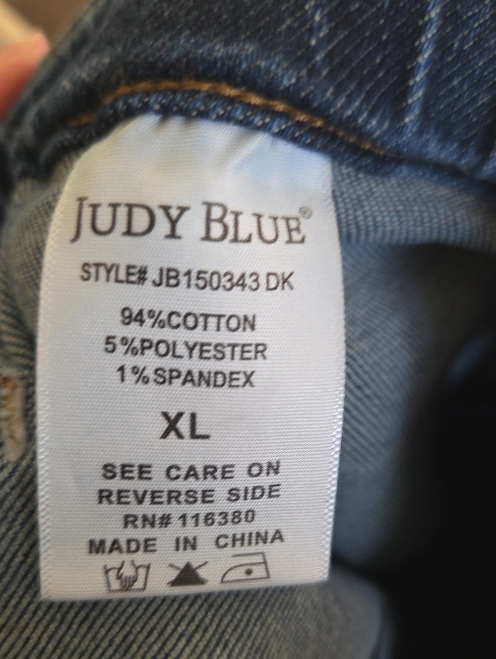 Judy Blue Medium Blue High-Rise Rolled Cuff Jean Shorts - Picture 5 of 5